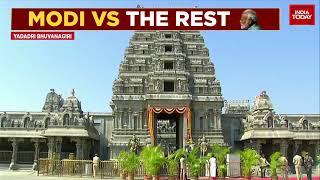 BRS Public Meet: KCR Visits Temple In Yadadri With Kejriwal, Mann & Vijayan; Khammam Rally