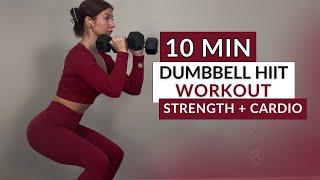 10-Min Full Body Dumbbell Workout – No Jumping, Strength & Cardio