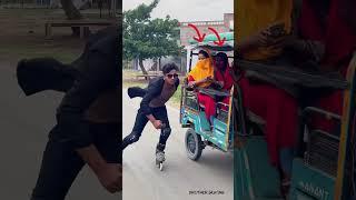 Omg reaction  #skating #brotherskating #balurghat #skater #girlreaction #india #road #murshidabad