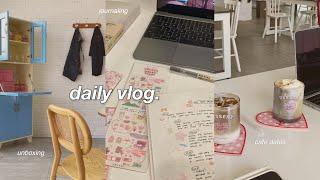 daily vlog  korean cafe, movie date, journal with me, organising, cups unboxing, hanging out