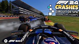 F1 24 REALISTIC CRASHES SPA FRANCORCHAMPS!