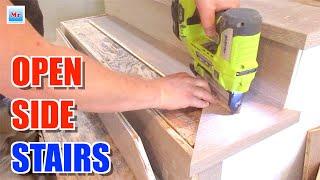 How To Install Hardwood Floors on Open Side Stairs MrYoucandoityourself