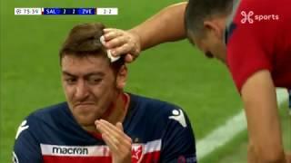 UEFA Champions League / 29/08/2018 / Funny reaction injured player