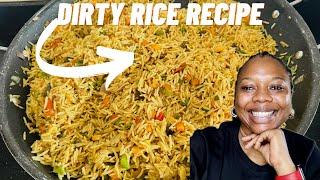 HOW TO MAKE DIRTY RICE FOR BEGINNERS| MINCED MEAT SIMPLE RICE RECIPE WITH VEGETABLES.