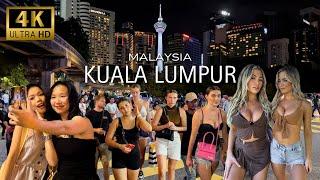 Night Walk in Downtown Kuala Lumpur | Times Square & Petronas Twin Towers | Malaysia 2024 - 4K UHD