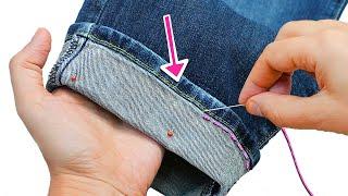 Best sewing trick - how to hem jeans without cutting the original hem! Miarti ️