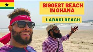 A Day at The BIGGEST Beach in GHANA   Labadi Beach | Shopping | Vendors | Travel Vlog 2021