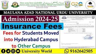 Manuu Insurance fees for Students Moved into Hyderabad Campus @UniversityWorld