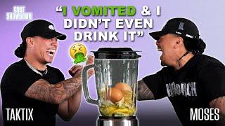 Will Blended Eggs + Wasabi = VOMIT?  MOSES and TAKTiX Find Out! | GOAT Showdown