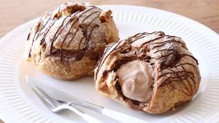 Chocolate Pie Cream Puffs：Choux au Craquelin