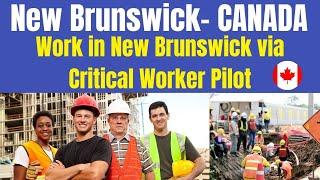 Work in New Brunswick via Critical Worker Pilot| Canada Immigration 2024| New Brunswick Immigration