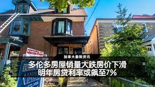 多伦多房屋销量大跌房价下滑     明年房贷利率或飙至7%