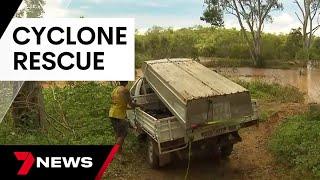 Mass rescue from floodwaters in Cyclone Kirrily aftermath | 7 News Australia