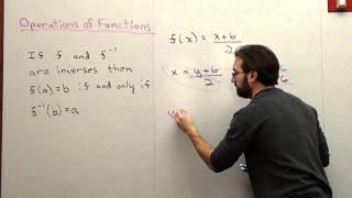 Free Math Lessons Operations of Functions Inverses