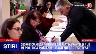 Georgescu acuză ingerințe din partea Franței și a UE în politica României. Oamenii cer protest