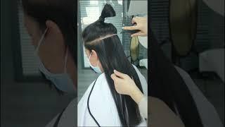 Tape in Hair Extensions Installation #hairless #hairstrokes #hairflip #hairgoal #hairyleg #humanhair