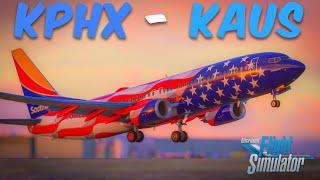 MSFS live | PMDG 737-800 | Southwest Freedom one | Phoenix (KPHX)  Austin (KAUS) #msfs2020