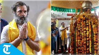 Rahul Gandhi offers prayers at ancient Shiv Mandir of Kathgarh during ‘Bharat Jodo Yatra’