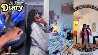 daily diary  pinterest home decor diy + apartment drama + getting tattoos removed + knotless braids