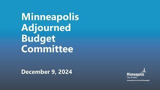 December 9, 2024 Budget Committee