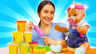 Come giocare con il pongo? Video con i giochi e le bambole per i bambini piccoli. Una tata perfetta