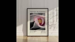 Yayoi Kusama Elegant Flower Wall Art | Minimalist Floral Print #YayoiKusama #Floralprint #JapandiArt
