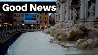 Rome Italy, Trevi fountain is open to the public. Christmas in Rome 2024