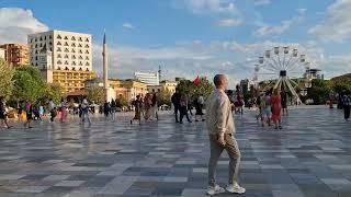 Walking in Tirana ,Scanderbeg square full with tourists#visitalbania #vlogger #albaniancapital