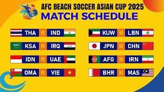 Group Stage: Match Schedule | AFC Beach Soccer Asian Cup 2025.