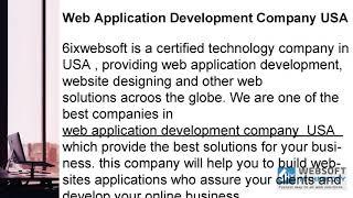 Web Application Development Company USA