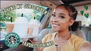 Trying My Subscribers FAVORITE Starbucks Drinks | Elizabeth Dampier