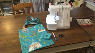 First Overlocker Project - Tote Bag on Lidl Singer Machine S14-78 | Abi’s Den #sewwithabi