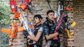 LTT Game Nerf War : Couple Warriors SEAL X Nerf Guns Fight Crime Braum Crazy Sneak Plan