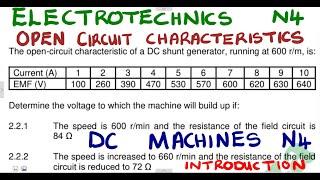 Electrotechnics N4 DC Machines Open Circuit Characteristics Introduction @mathswithadmirelightone