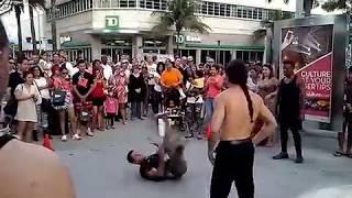 Awesome public break dance,  Miami Beach