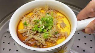 干贝蒸鸡蛋这样做，嫩滑爽口又营养，我家老人孩子都爱吃，太鲜了【丽丽姐的厨房】