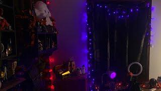 Halloween Office Tour Asmr Tapping on decorations and other props!