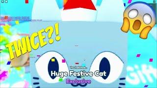 HATCHING A HUGE FESTIVE CAT TWICE?! PET SIM X