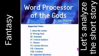 The Word Processor of the Gods by Stephen King#important notes#important questions#Fantasy#sem-6