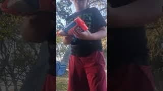 Shooting my new Nerf gun at things.