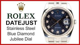 Rolex Datejust Diamond, Blue Jubilee REVIEW - 36mm, Fluted White Gold Bezel, Stainless Steel, 116234