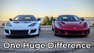 2021 Lotus Evora GT vs 2024 Lotus Emira V6 - Head to Head Review!