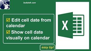 How to Add Calendar Date Picker Drop Down in MS Excel - NOT Mini Calendar