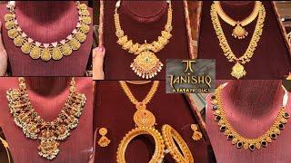 Tanishq 22KT Gold Matt Necklace Sets and Temple Jewellery Collection with Weight & Price