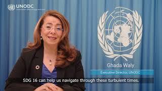 SDG 16 Conference 2023_Video Intervention Ghada Fathi Waly UNODC