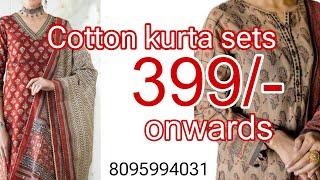 Summer cotton readymade kurta sets 399/-  onwards • 8095994031 • wholesale price in Retail •