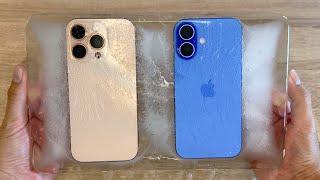 iPhone 16 Pro vs iPhone 16 - Water FREEZE Test!