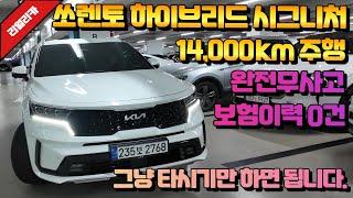 #쏘렌토하이브리드중고차 2023년식 주행거리 14,000km  완전무사고 보험이력 없음 렌트이력 없음 쏘렌토중고차 쏘렌토하이브리드중고차가격