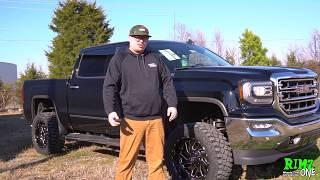 Fuel Triton D581 20x10 w/ 33x12.50R20 BF Goodrich KM3 2018 GMC 1500 4" BDS Lift