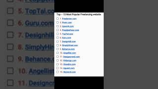 Top - 15 Most popular Freelancing websites